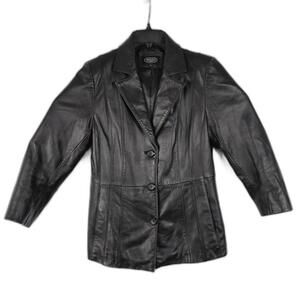 BGSD Women's Black Lamb Leather Blazer - Size M